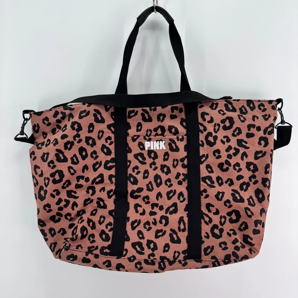 NWOT PINK By Victoria Secret Sequin Tote Bag Silver‎ Black Spellout straps - Picture 13 of 15